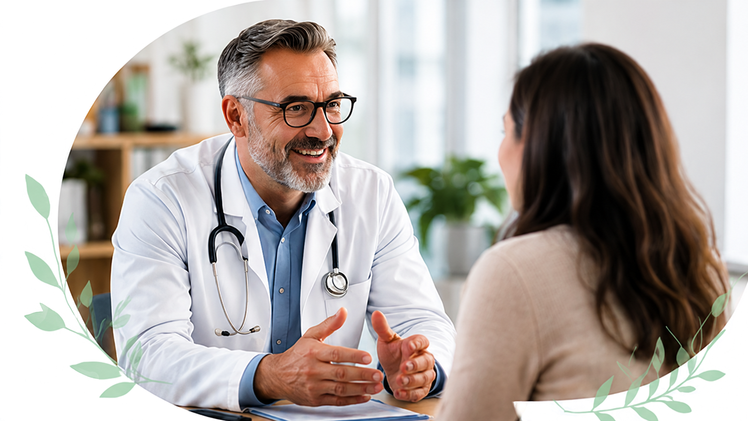 Professionnel de santé échangeant avec une patiente